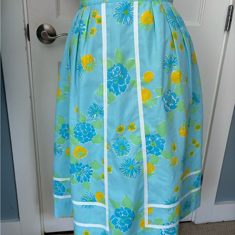Lilly Pulitzer vintage Floral Blue and Yellow Skirt